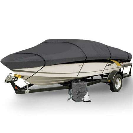 KAPSCOMOTO Heavy Duty Waterproof Mooring Boat Cover - Gray BC14B-GRY